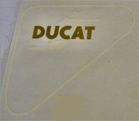 Picture of Ducati Sidepanel R.L.H. - Gold 'S' white triangle