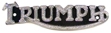 Picture of Truimph tank badge chrome on black background (Pair)