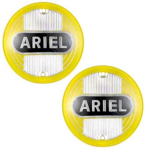Picture of Pair of Yellow Ariel Round plastic tank badges