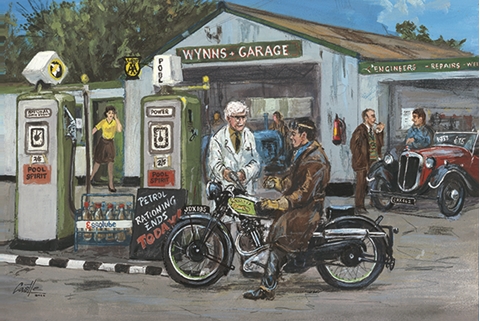 Picture of John Castle A3 Print "Right Mate Fill 'Er Up!"
