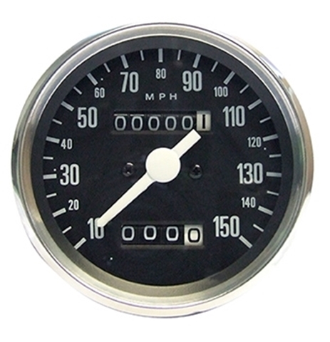 Picture of Speedo - Truimph/Norton 1978 onwards. Veglia Type, Black face. Drive Ratio 1.25 - 1