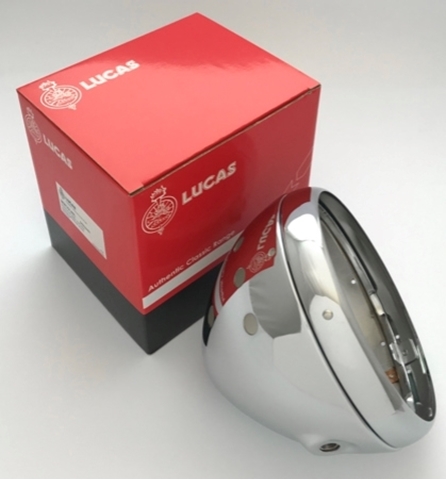 Picture of Genuine 7" Lucas chrome shell & rim. Aperture for 3 warning lights & 1 switch. Lucas 54526651