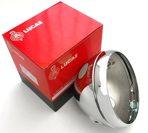Picture of Lucas chrome shell & rim (aperture for ammeter only). 