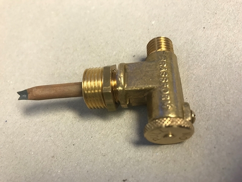 Picture of Petrol Tap Brass pull type with 90 degree exit.(UK)